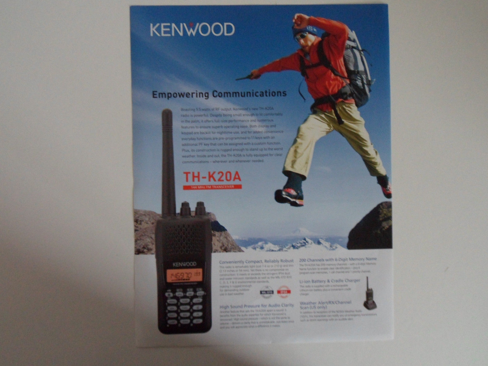Kenwood TH-K20A 5.5W 2M Handheld Amateur Radio